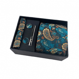 2022 Męski Krawat Kwadratowy Szalik Do Mankietów Klipsem Krawata Zestaw Pudełek Business Casual Tie Gift Box