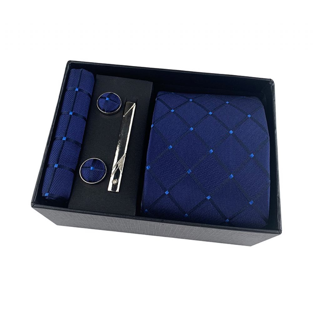 2022 Męski Krawat Kwadratowy Szalik Do Mankietów Klipsem Krawata Zestaw Pudełek Business Casual Tie Gift Box