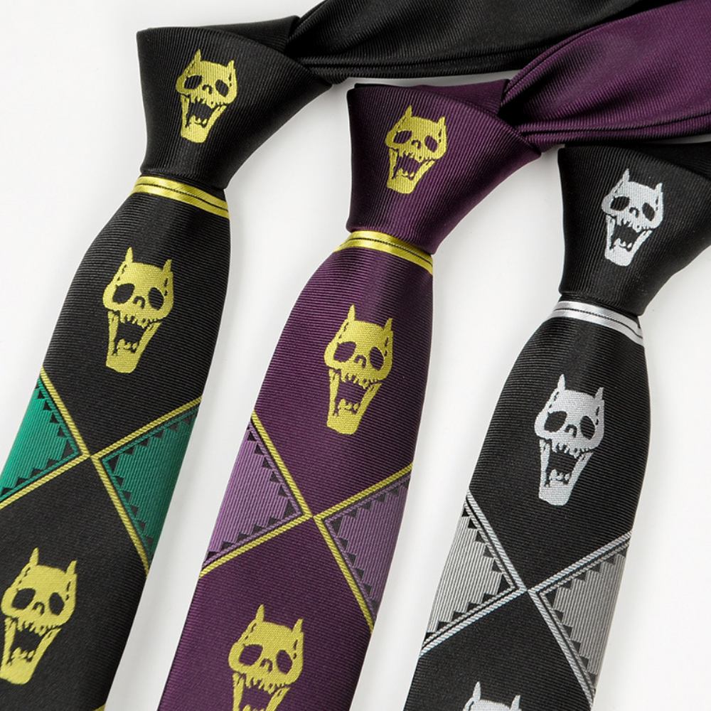 Krawat Bizarre Adventure Skull Lazy Zipper Mężczyzn