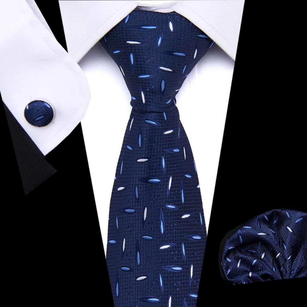 Męski Zestaw Krawatów Biznesowych Fashion Wedding Tie Pocket Square Set