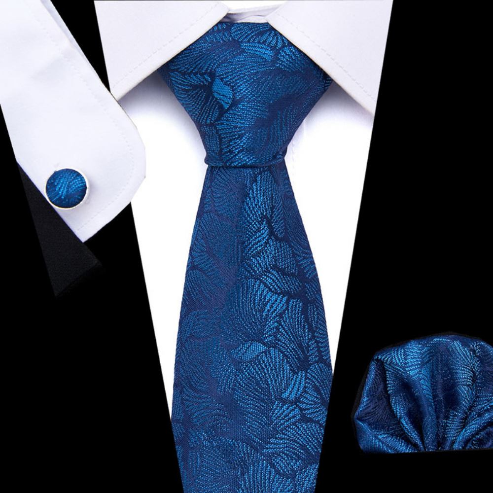 Męski Zestaw Krawatów Biznesowych Fashion Wedding Tie Pocket Square Set