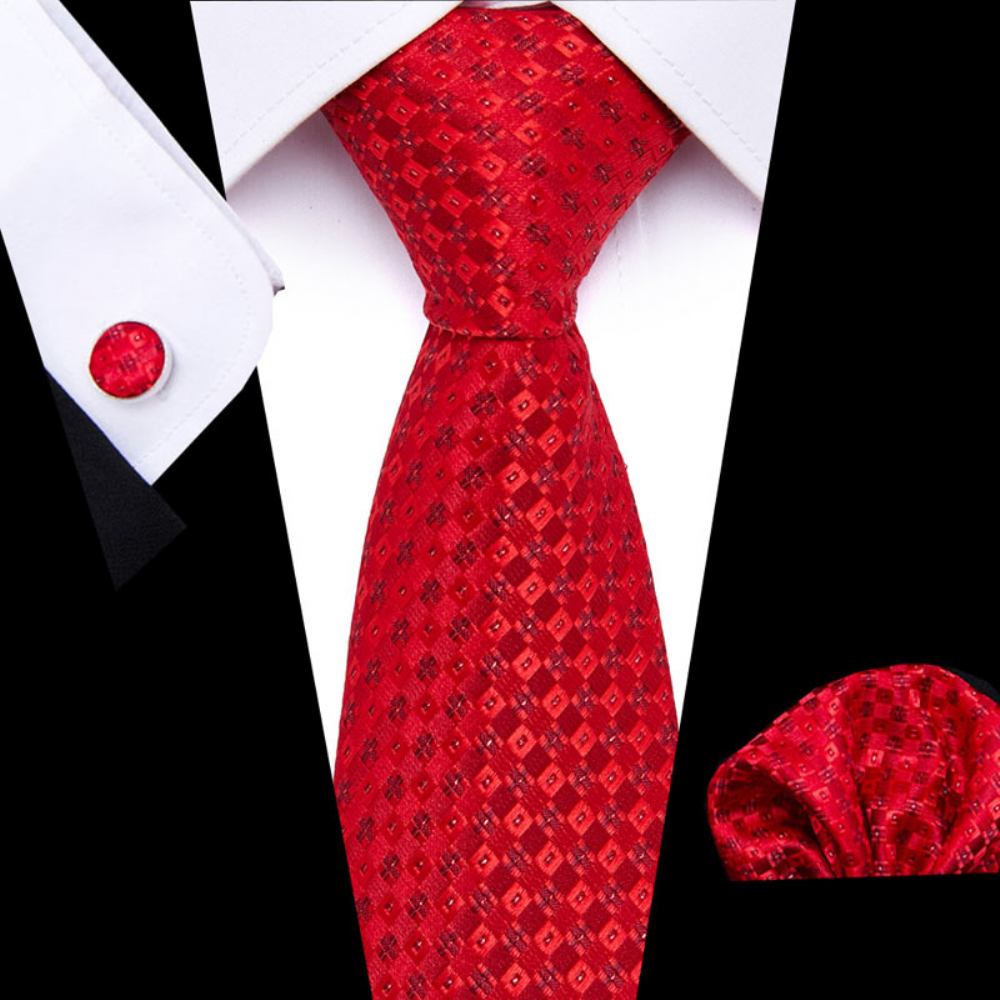 Męski Zestaw Krawatów Biznesowych Fashion Wedding Tie Pocket Square Set