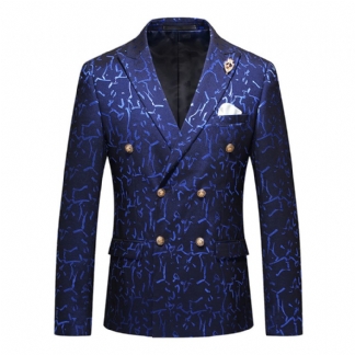 Jacquard Double Breasted Western Fit Business Casual Suit Men