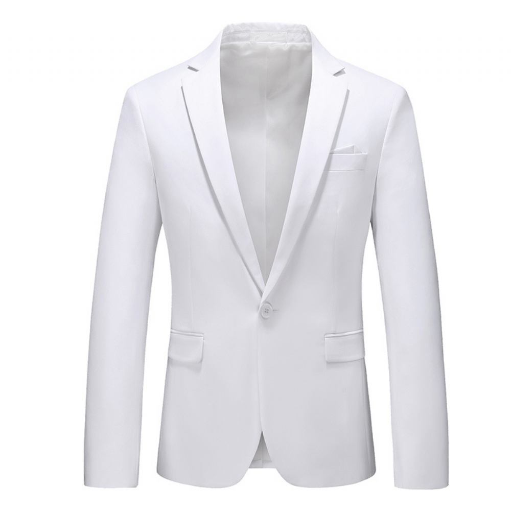 Męska Plus Size Wielokolorowa Zapinana Jeden Guzik Business Casual Top Solid Color Suit Jacket Men