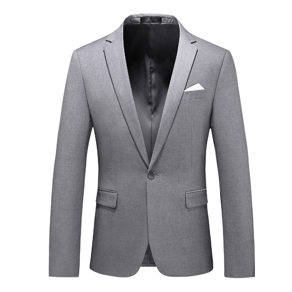 Męska Plus Size Wielokolorowa Zapinana Jeden Guzik Business Casual Top Solid Color Suit Jacket Men