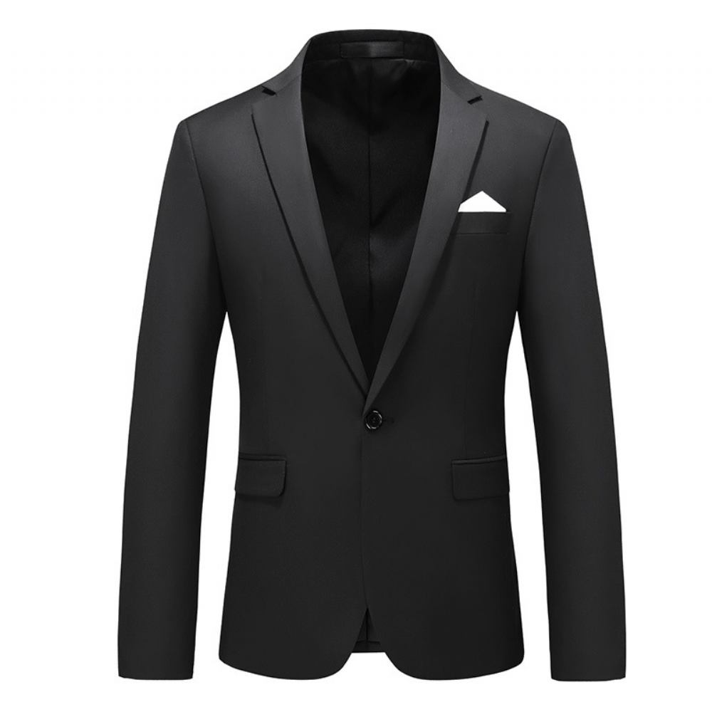 Męska Plus Size Wielokolorowa Zapinana Jeden Guzik Business Casual Top Solid Color Suit Jacket Men