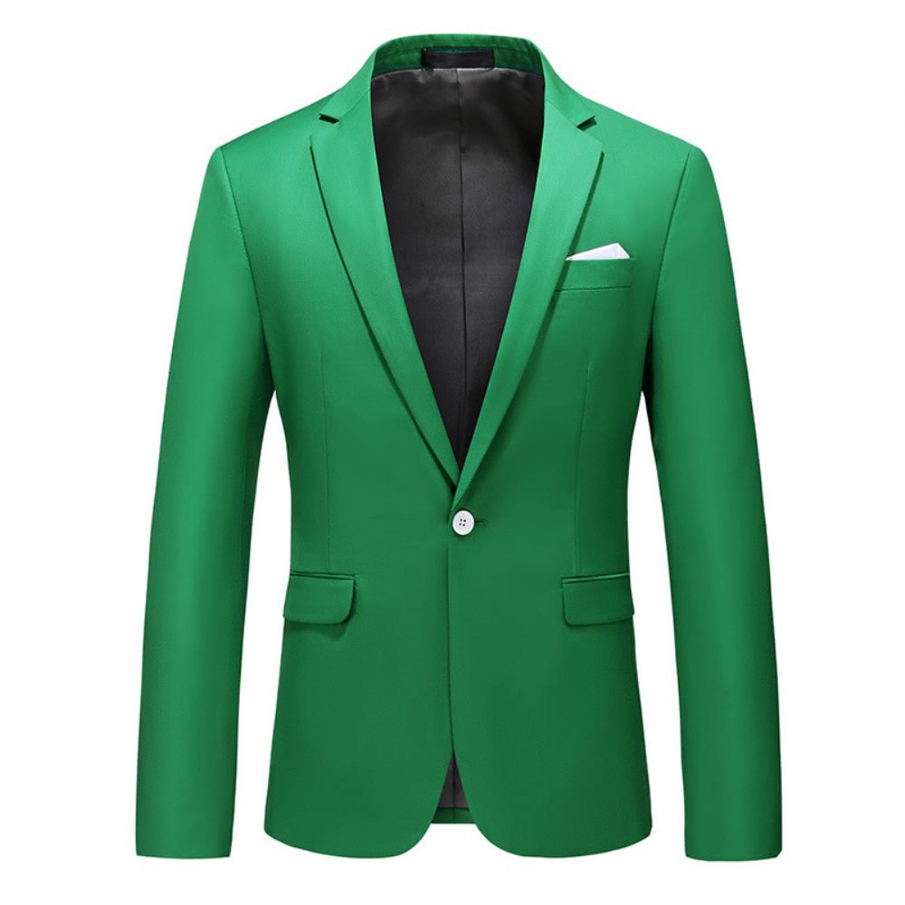 Męska Plus Size Wielokolorowa Zapinana Jeden Guzik Business Casual Top Solid Color Suit Jacket Men