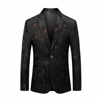 Męski Business Casual Garnitur Żakardowy Dress Groomsmen Suit Jacket Men