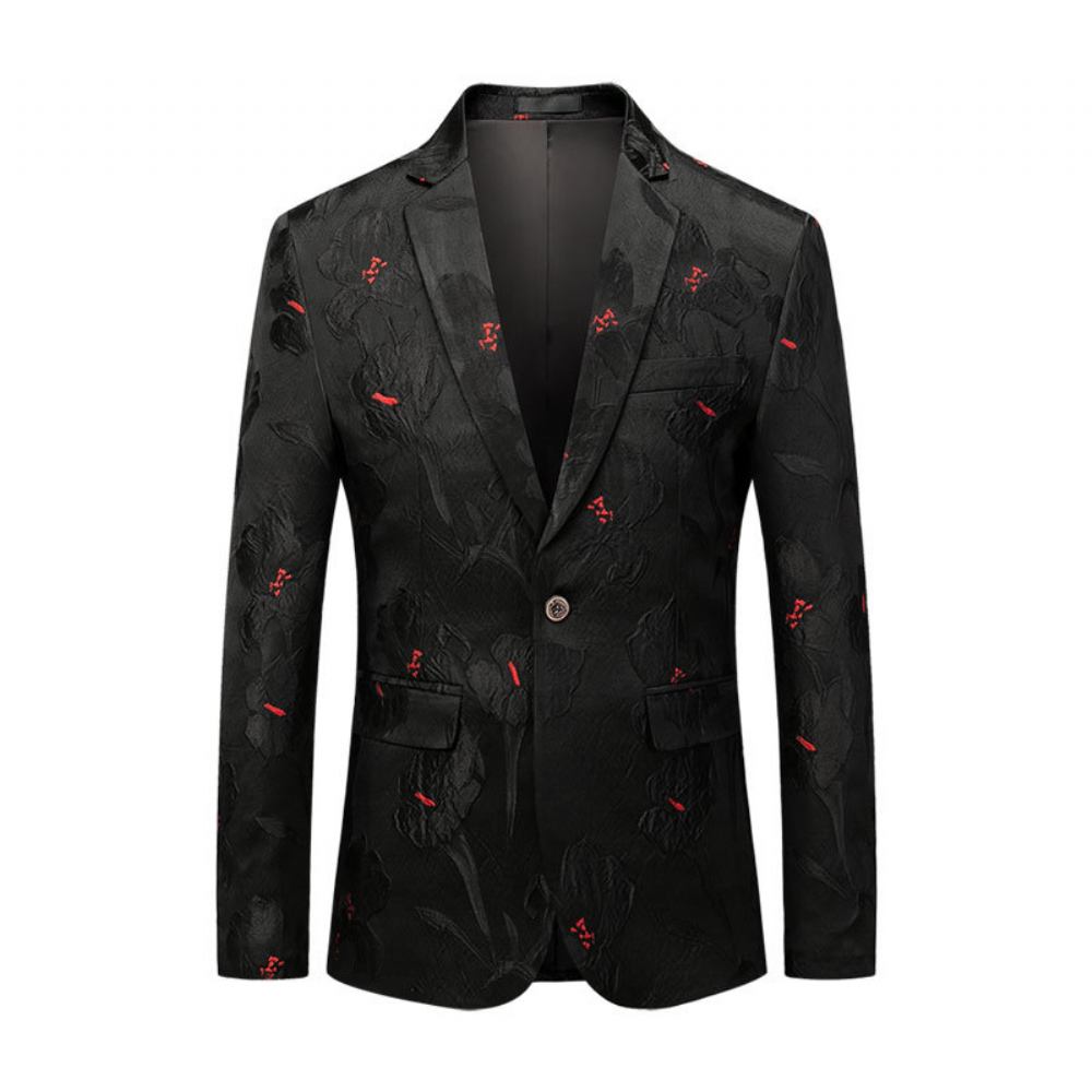 Męski Business Casual Garnitur Żakardowy Dress Groomsmen Suit Jacket Men