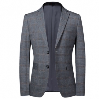 Męski Wiosenny Jesienny Plaid Western Fit Młodzieżowy Garnitur Casual Suit Jacket Men