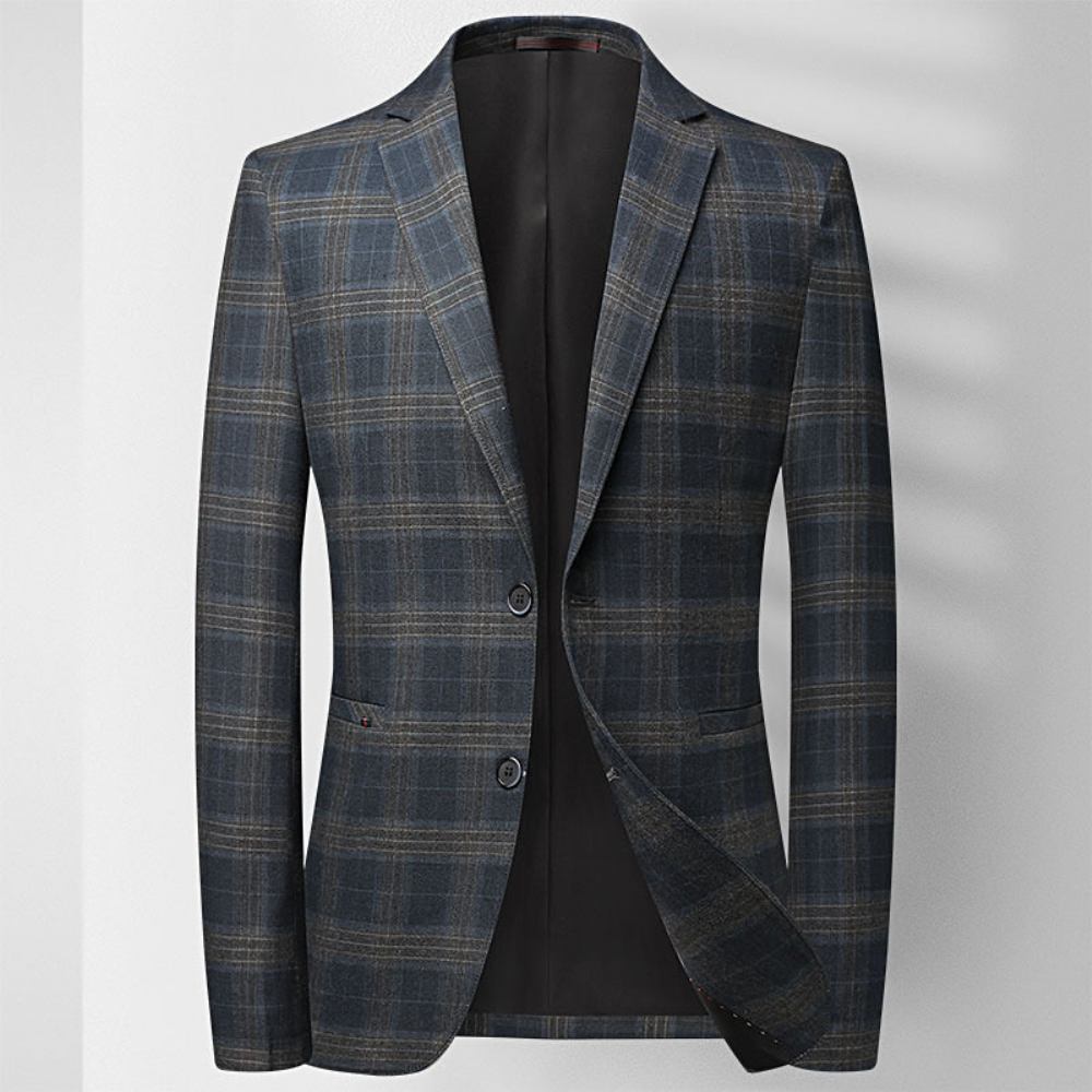 Męskie Wiosenne Jesienne Garnitury Codzienne Młody Średni Wiek Plaid Małe Trend Jacket Men