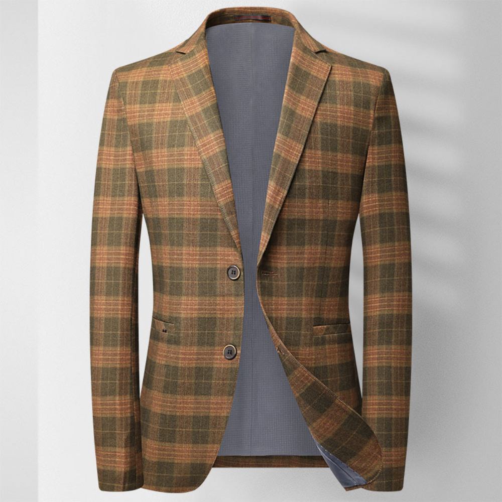 Męskie Wiosenne Jesienne Garnitury Codzienne Młody Średni Wiek Plaid Małe Trend Jacket Men