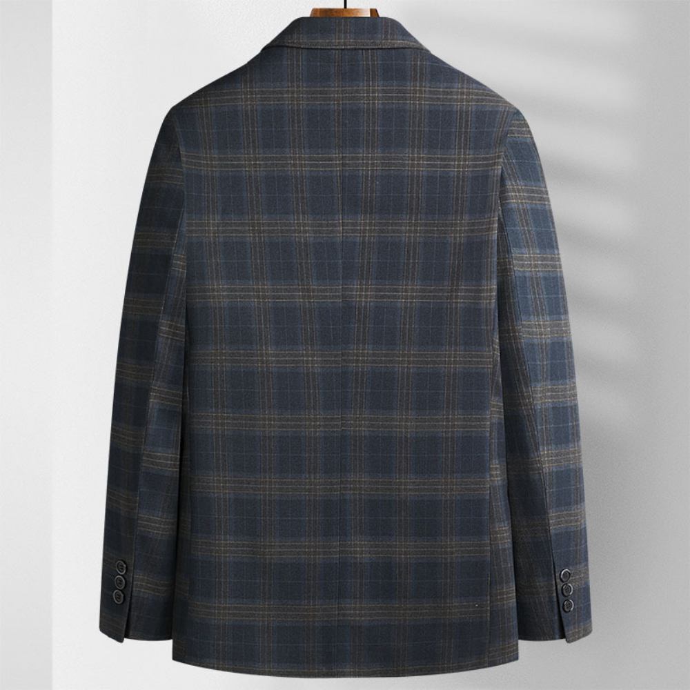 Męskie Wiosenne Jesienne Garnitury Codzienne Młody Średni Wiek Plaid Małe Trend Jacket Men